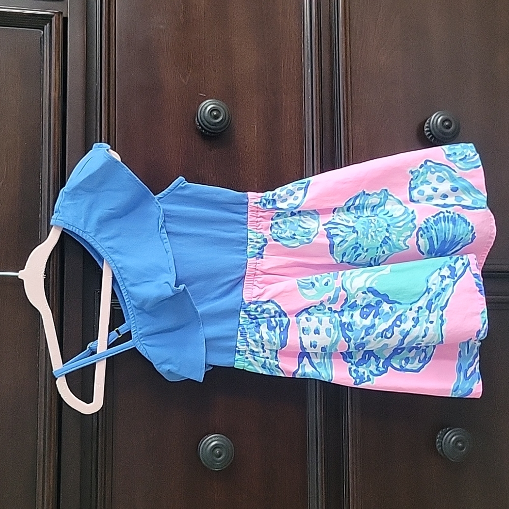 Lilly Pulitzer Girls Toddler One Shoulder Ruffle Dress